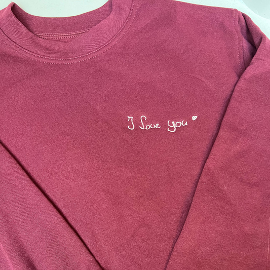 Sweater/Hoodie met Tekst in Eigen Handschrift